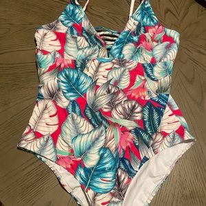 Tropical Print One Piece Bathing Suit